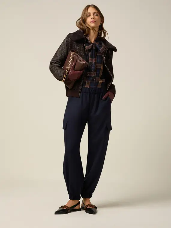 Pantaloni joggers cargo Donna, Blu