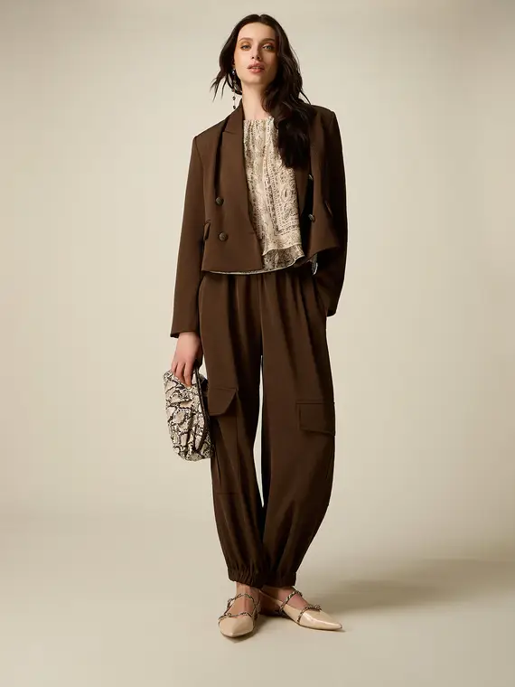 Pantaloni joggers cargo Donna, Marrone