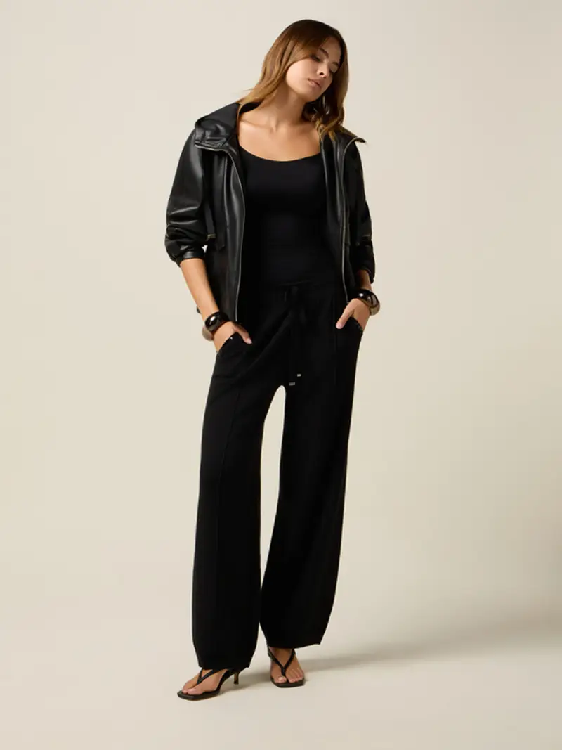 Pantaloni joggers in maglia Donna, Nero