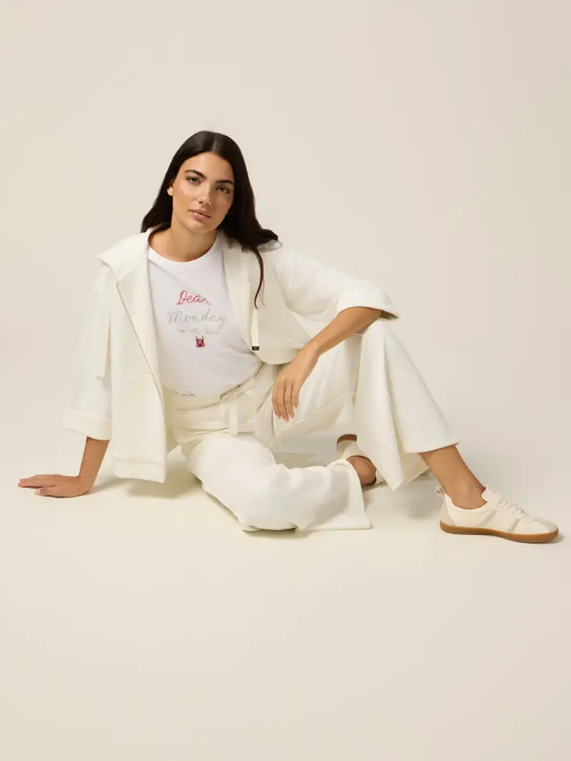 Oltre - Pantaloni palazzo con micro borchie Donna, Taglia: XS