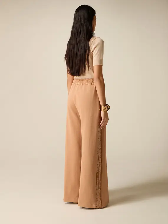 Pantaloni palazzo in felpa con paillettes Donna miniatura 2