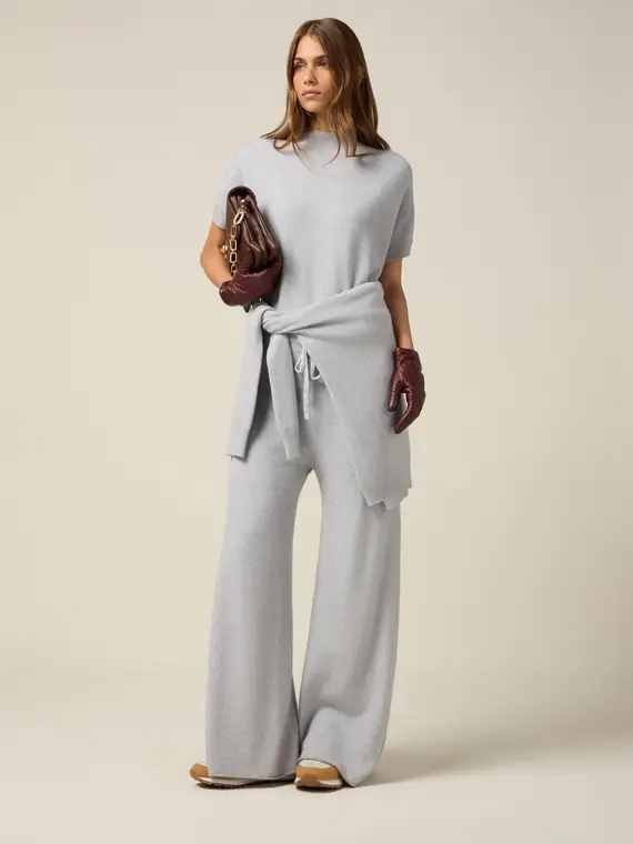 Pantaloni palazzo in maglia Donna