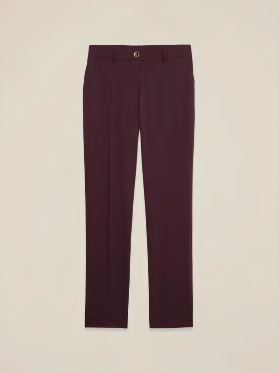 Pantaloni palazzo in poliviscosa Donna, Bordeaux