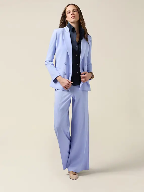 Pantaloni palazzo in tessuto crêpe Donna