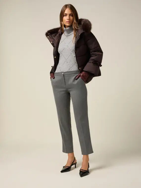 Pantaloni regular in flanella Donna