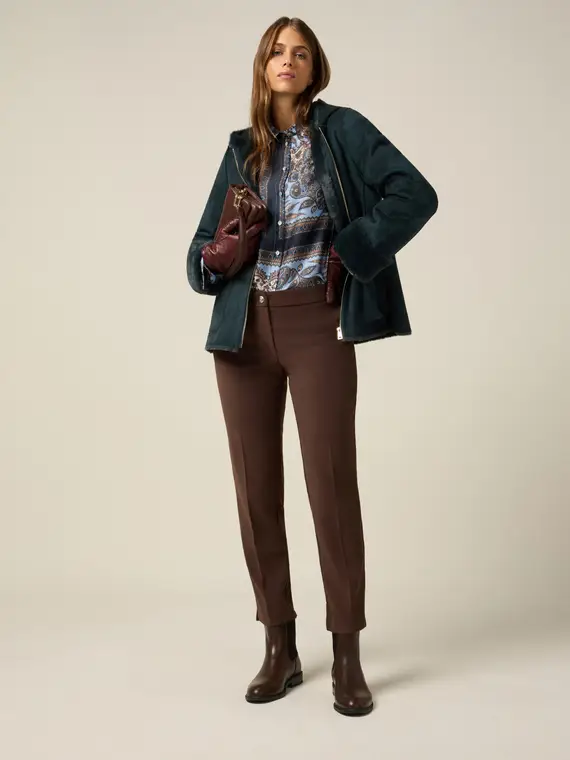 Pantaloni regular in fustagno Donna, Marrone