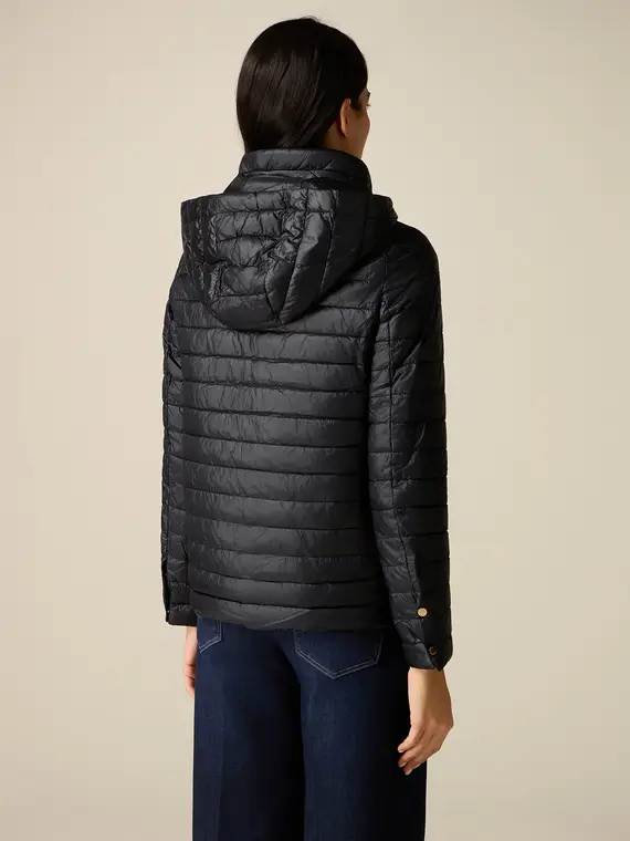 Piumino lightweight con cappuccio Donna, Nero miniatura 2