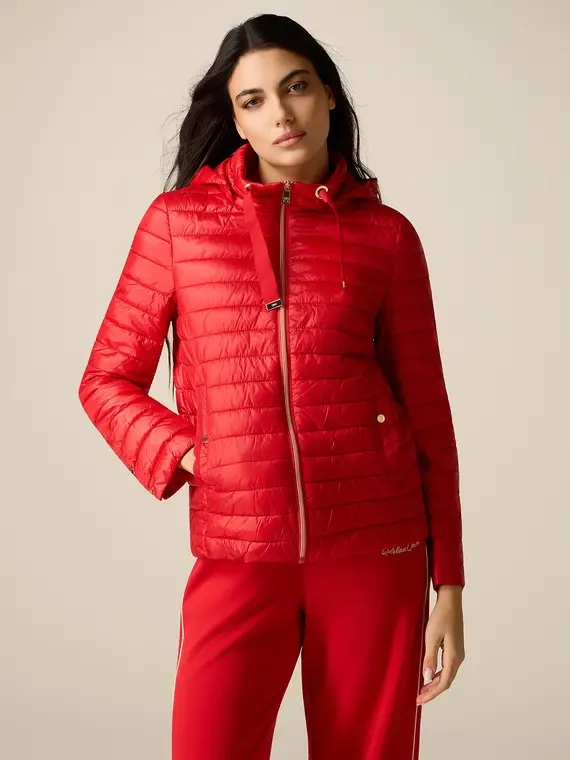 Piumino lightweight con cappuccio Donna, Rosso