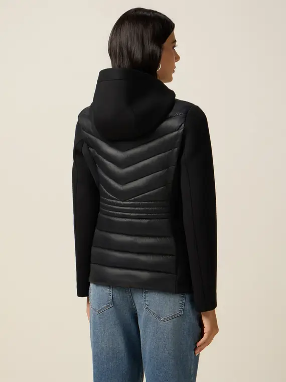 Piumino lightweight con dettagli in scuba Donna, Nero miniatura 2
