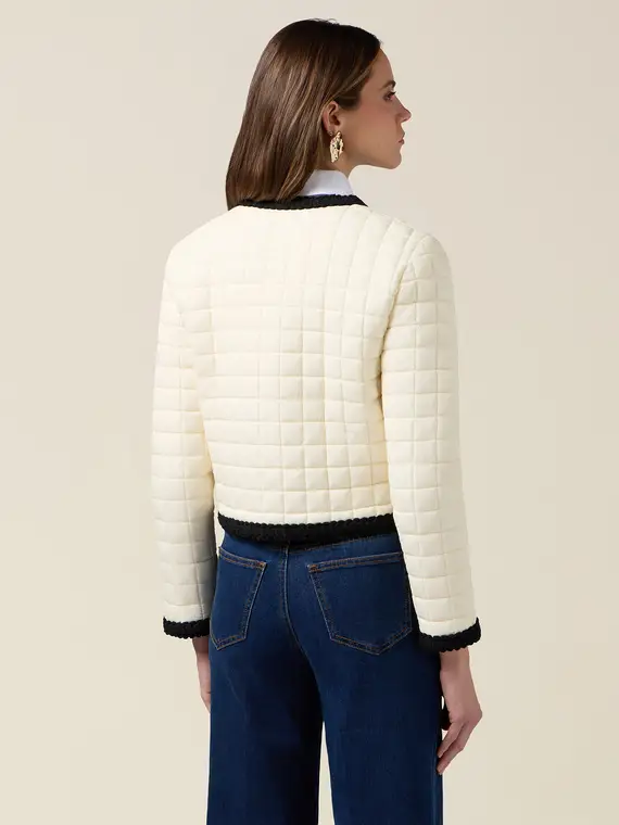 Piumino lightweight trapuntato bicolor Donna, Bianco miniatura 2