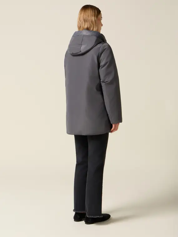 Piumino midi con cappuccio Donna miniatura 2