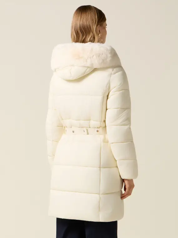 Piumino midi con cintura gioiello Donna miniatura 2
