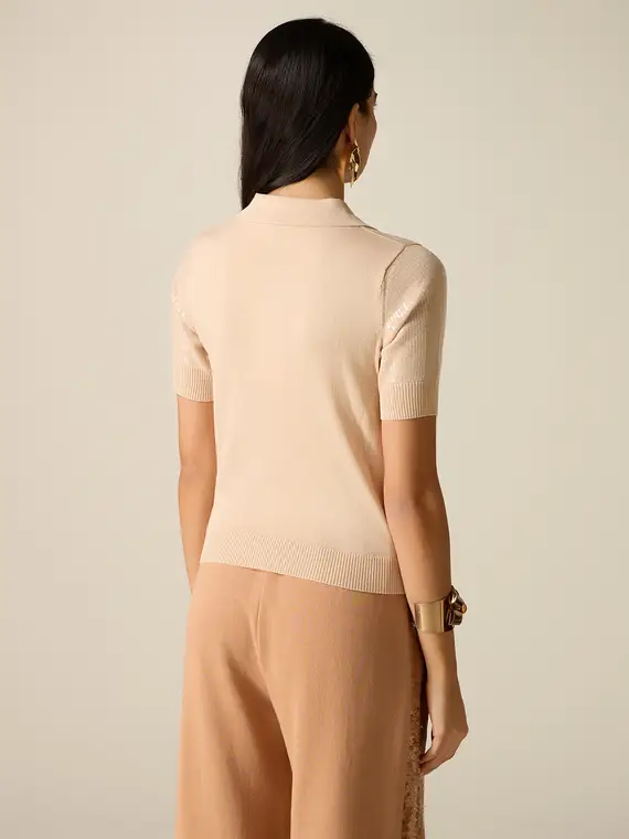 Oltre Polo Donna Beige 4244814 miniatura 2