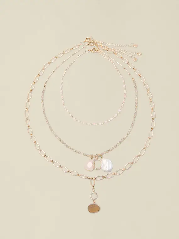 Set di tre collane Donna, Oro miniatura 2