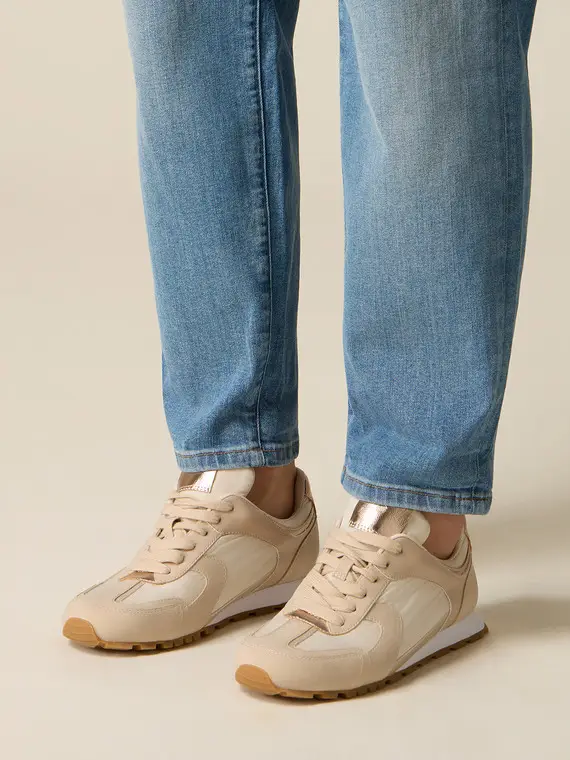 Sneaker in materiali combinati Donna, Beige