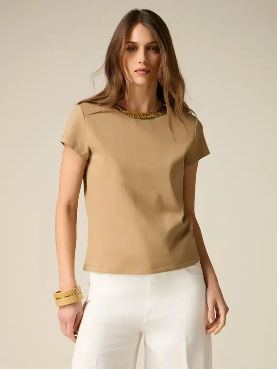 Oltre T-shirt Donna Beige 4377756