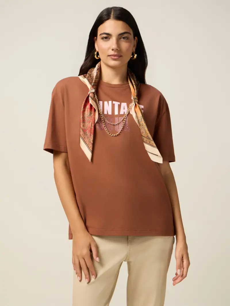Oltre T-shirt Donna Marrone 1939420