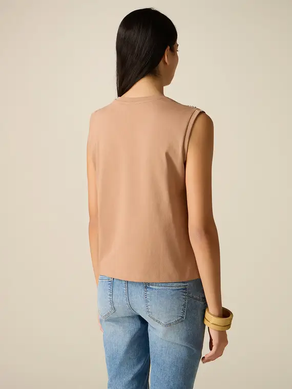 Oltre T-shirt Donna Beige 4244734 miniatura 2