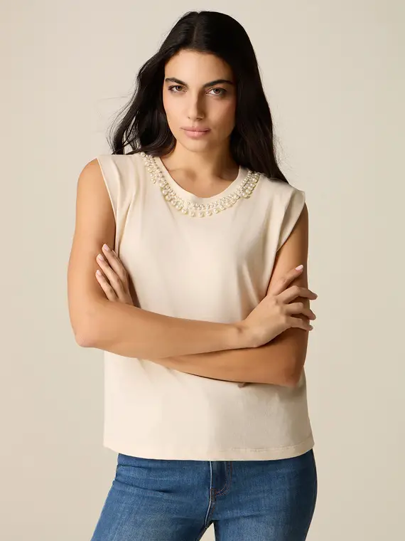 Oltre T-shirt Donna Beige 4244736