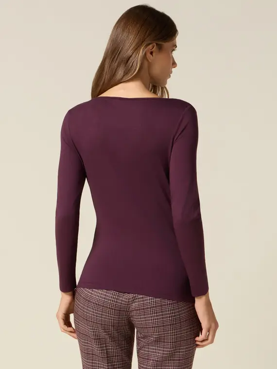 Oltre T-shirt Donna Bordeaux 3241470 miniatura 2