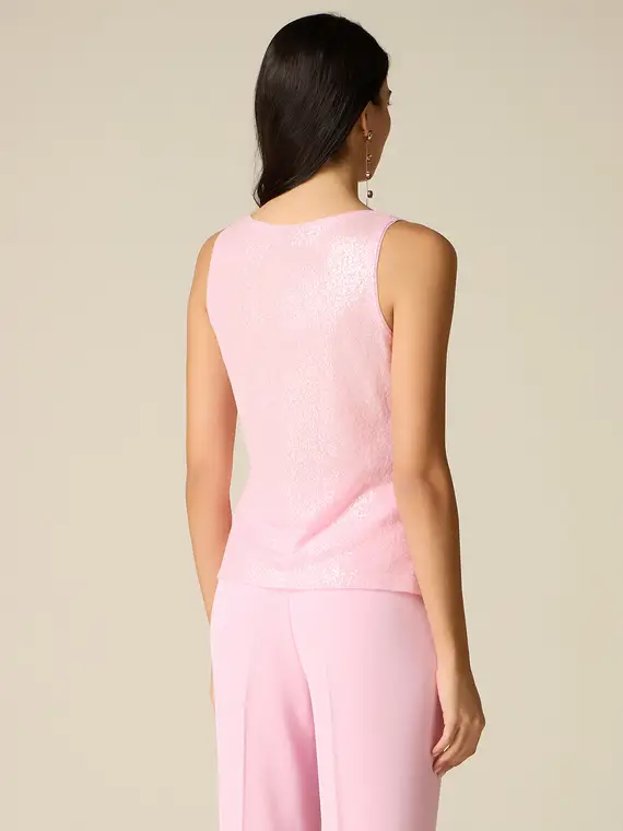 Top in tulle e paillettes Donna, Rosa + miniatura 2