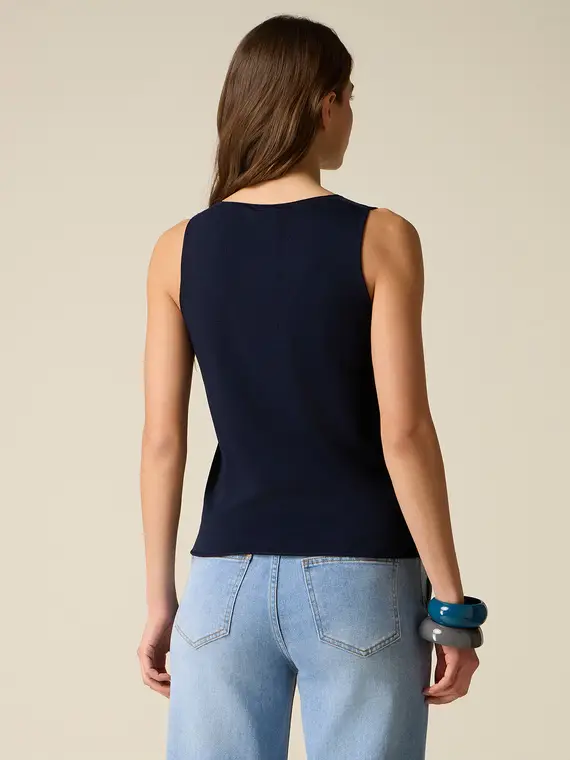 Top seamless in maglia Donna, Blu + miniatura 2