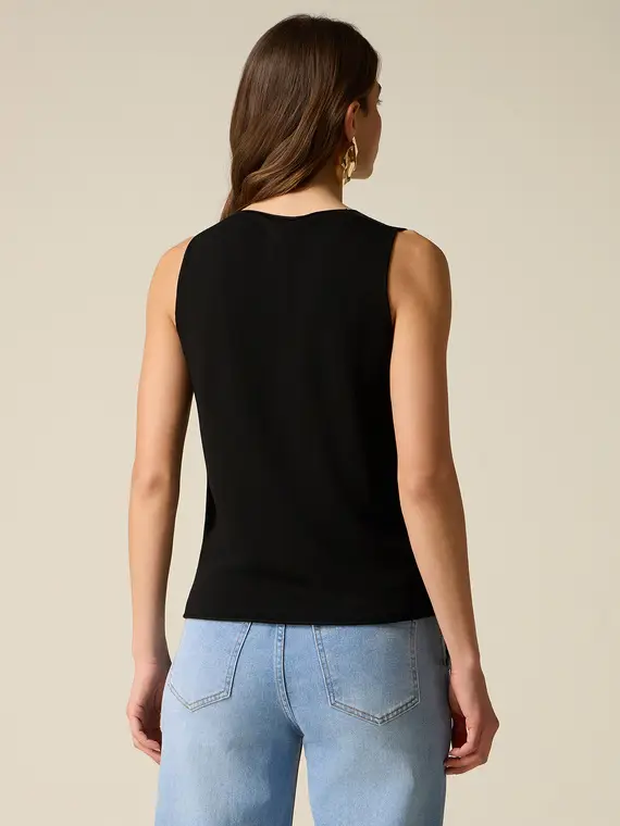 Top seamless in maglia Donna, Nero + miniatura 2
