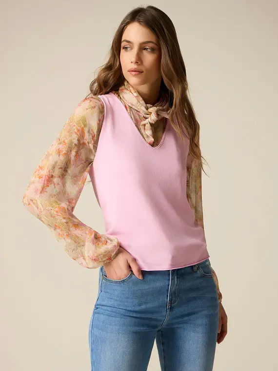 Top seamless in maglia Donna, Rosa +