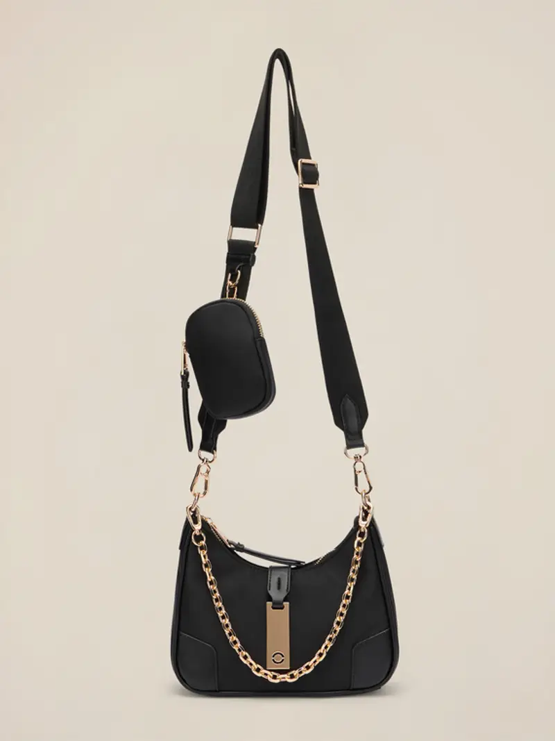 Tracolla con dettagli metallici Donna