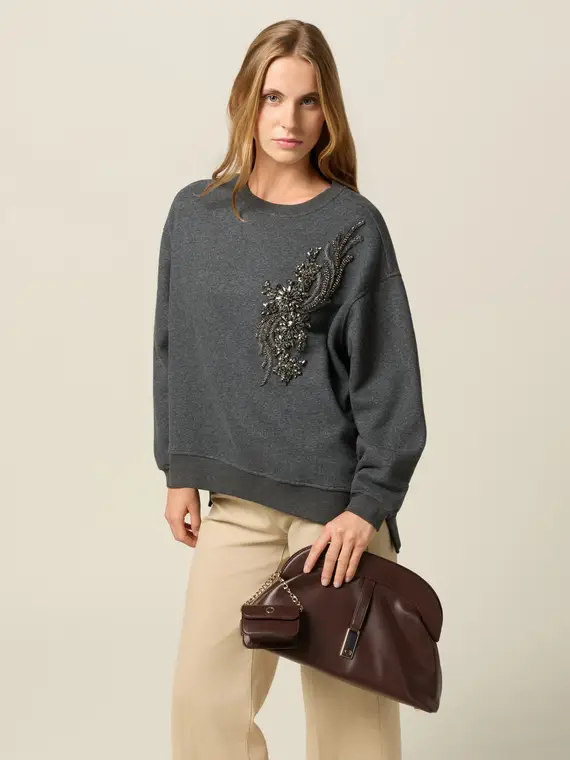 Tracolla strutturata con catena Donna, Marrone