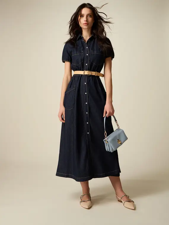 Vestito chemisier in denim Donna, Blu
