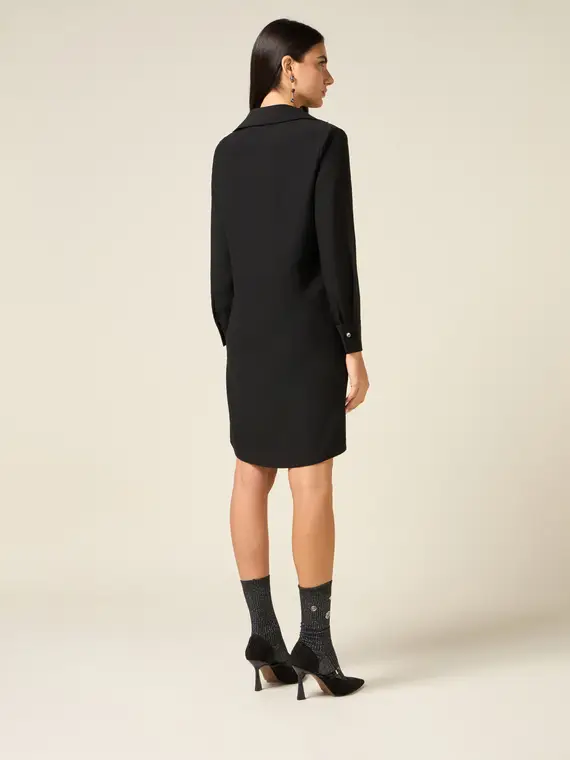 Vestito con nastro gioiello Donna, Nero miniatura 2