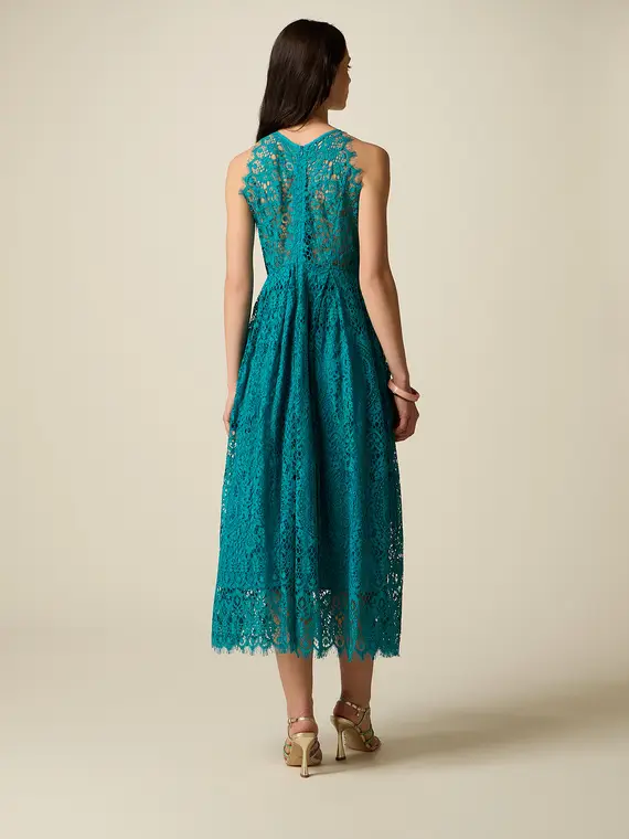 Vestito flare midi in pizzo Donna, Ottanio miniatura 2