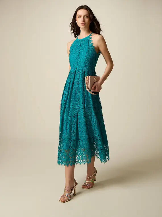 Vestito flare midi in pizzo Donna, Ottanio