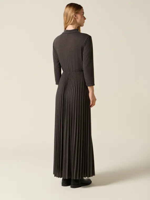 Vestito flare misto viscosa con spilla Donna miniatura 2