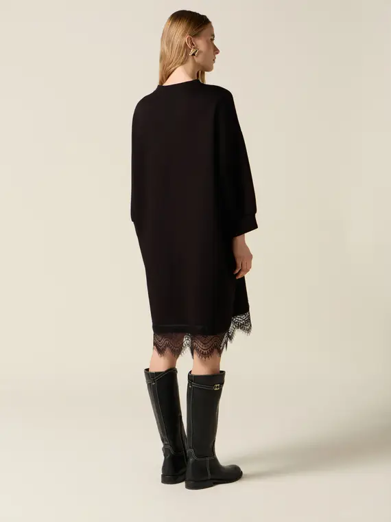 Vestito in tessuto scuba e pizzo Donna miniatura 2