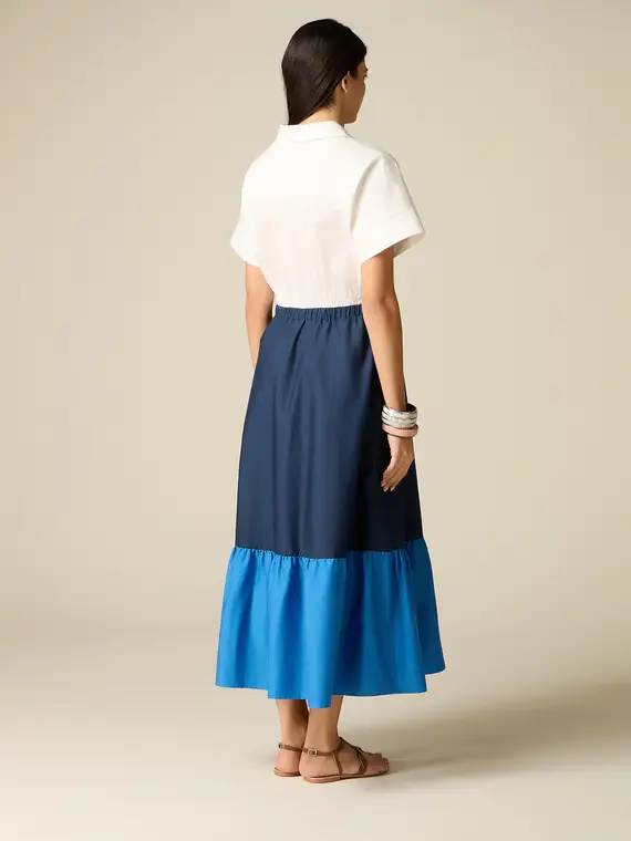 Vestito lungo colour block Donna, Blu miniatura 2