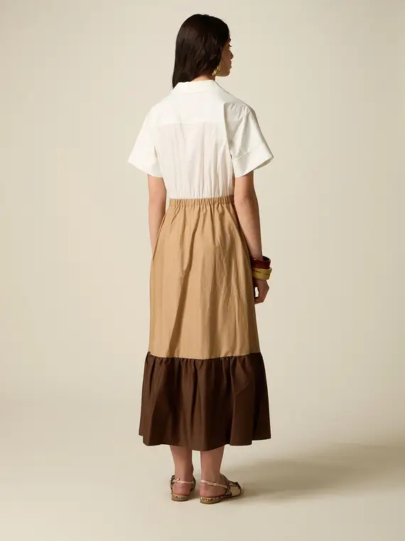 Vestito lungo colour block Donna, Marrone miniatura 2