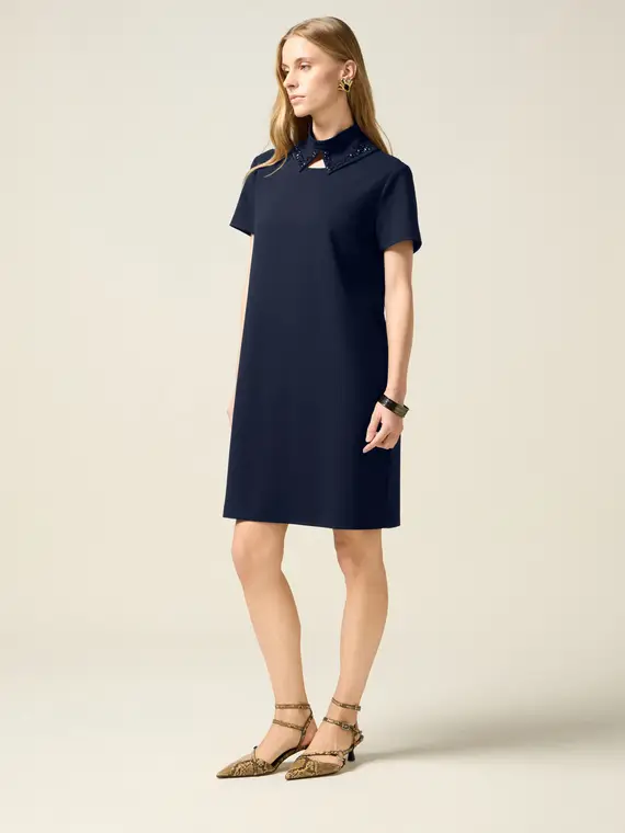 Vestito regular in tessuto fluido Donna, Blu