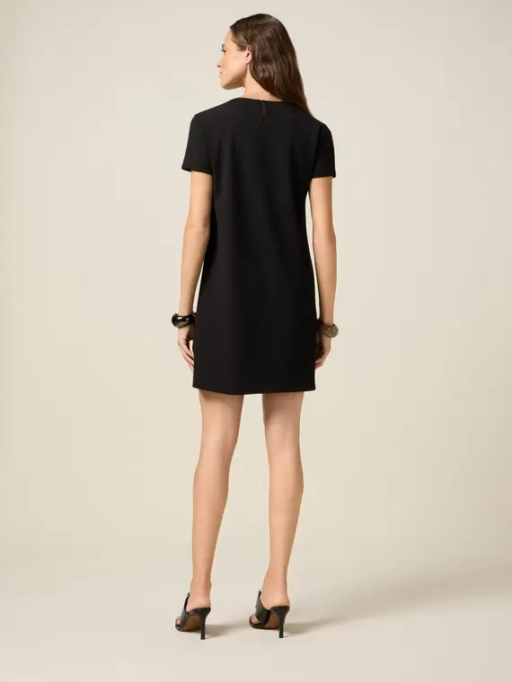 Vestito regular in tessuto fluido Donna, Nero miniatura 2