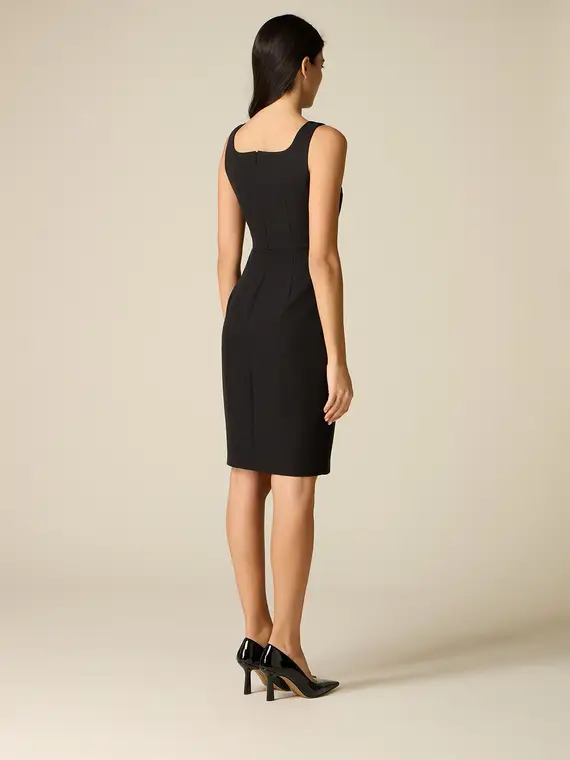 Vestito tubino con fibbia metallica Donna, Nero miniatura 2