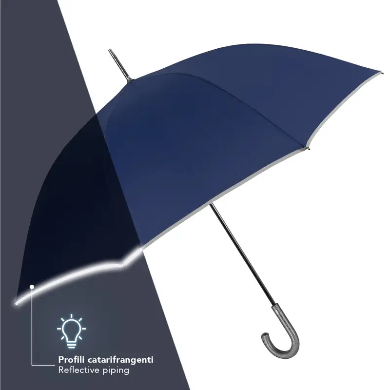 Ombrello Bordo Catarifrangente Manico Curvo