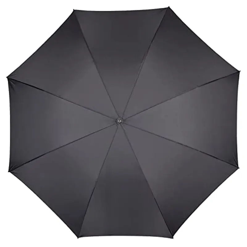 Ombrello Lungo Tinta Unita Classico Apertura Automatica Uomo - Ombrello Grande XL con Manico Curvo Resistente al Vento Adulti - Ombrello Ultra Leggero in Fibra di Vetro - Diam 120 cm (Grigio Scuro) miniatura 3