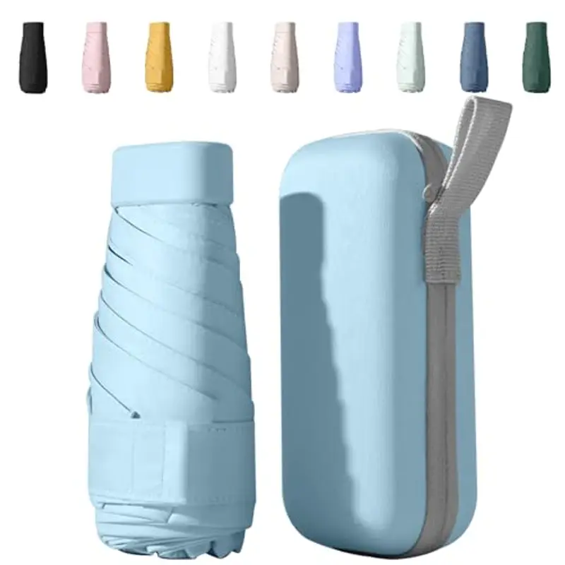 Ombrello Piccolo, Mini Ombrello Tascabile, Ombrello Da Viaggio Da Viaggio Pioggia e Sole Piccolo Compatto Ombrello Da Donna Piccolo Ombrello Anti-Uv Per Pioggia?blu?