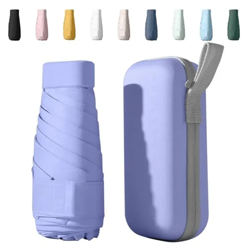Ombrello Piccolo, Mini Ombrello Tascabile, Ombrello Da Viaggio Da Viaggio Pioggia e Sole Piccolo Compatto Ombrello Da Donna Piccolo Ombrello Anti-Uv Per Pioggia?Viola?