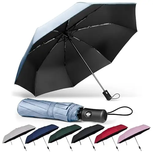 Ombrello pieghevole I apertura e chiusura automatica I resistente al vento, impermeabile e compatto I ombrello da