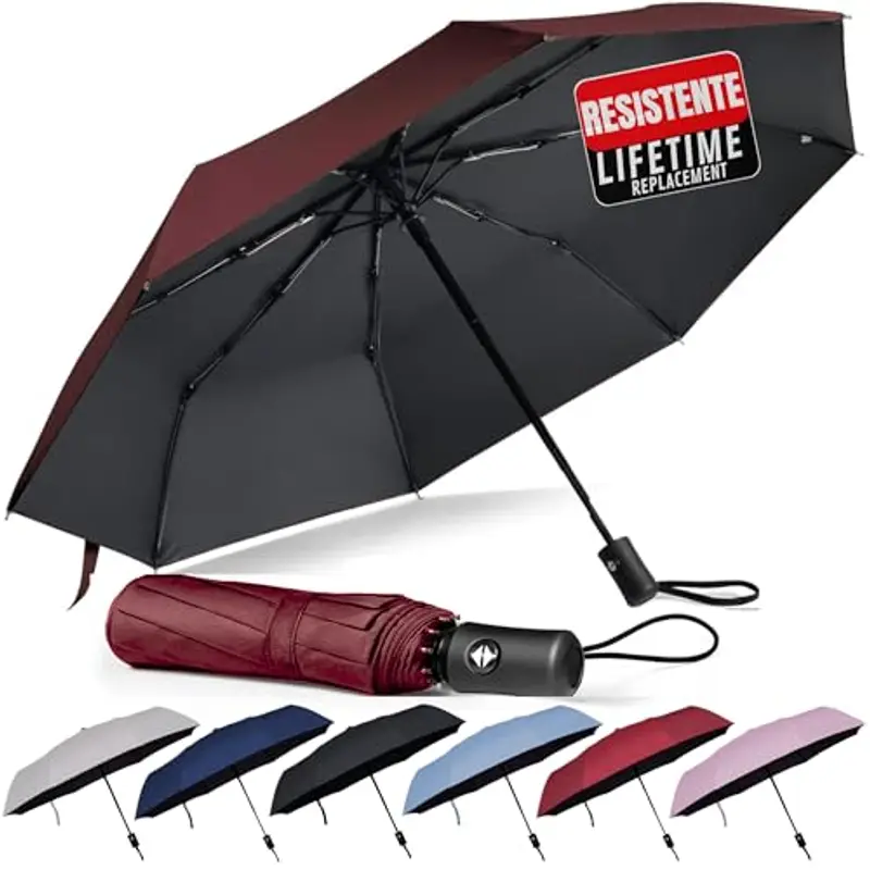 Ombrello pieghevole I apertura e chiusura automatica I resistente al vento, impermeabile e compatto I ombrello da viaggio leggero con manico antiscivolo I perfetto per uomo e donna I Drytogo