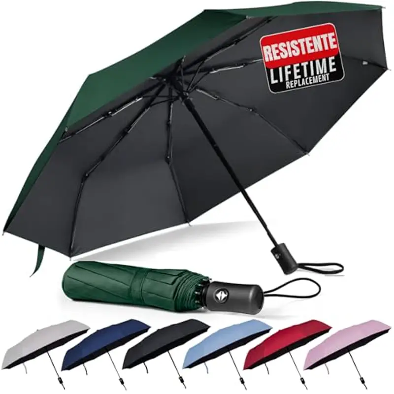 Ombrello pieghevole I apertura e chiusura automatica I resistente al vento, impermeabile e compatto I ombrello da viaggio leggero con manico antiscivolo I perfetto per uomo e donna I Drytogo
