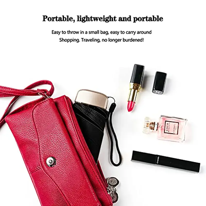 Ombrello pioggia pieghevole da Viaggio, portatil, antivento, resistente 99% UV Resistenza &100% Impermeabile miniatura 3