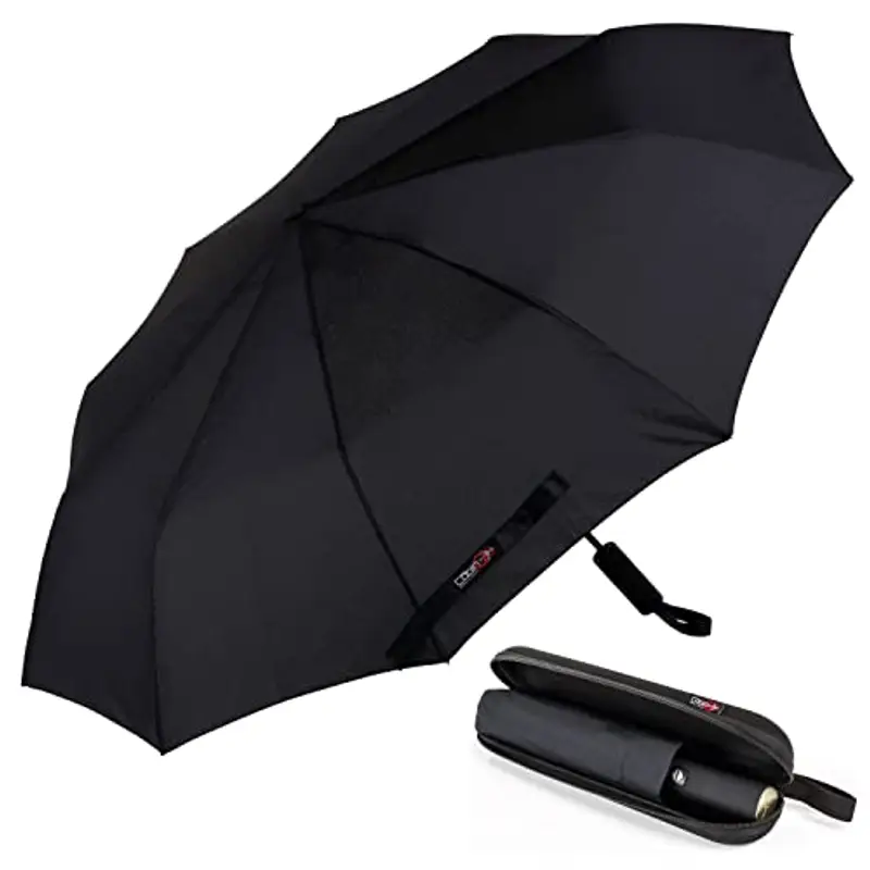 Ombrello Portatile Automatico Antivento, CABIN GO 4450 Ombrello Pieghevole Compatto Resistente Leggero con Custodia